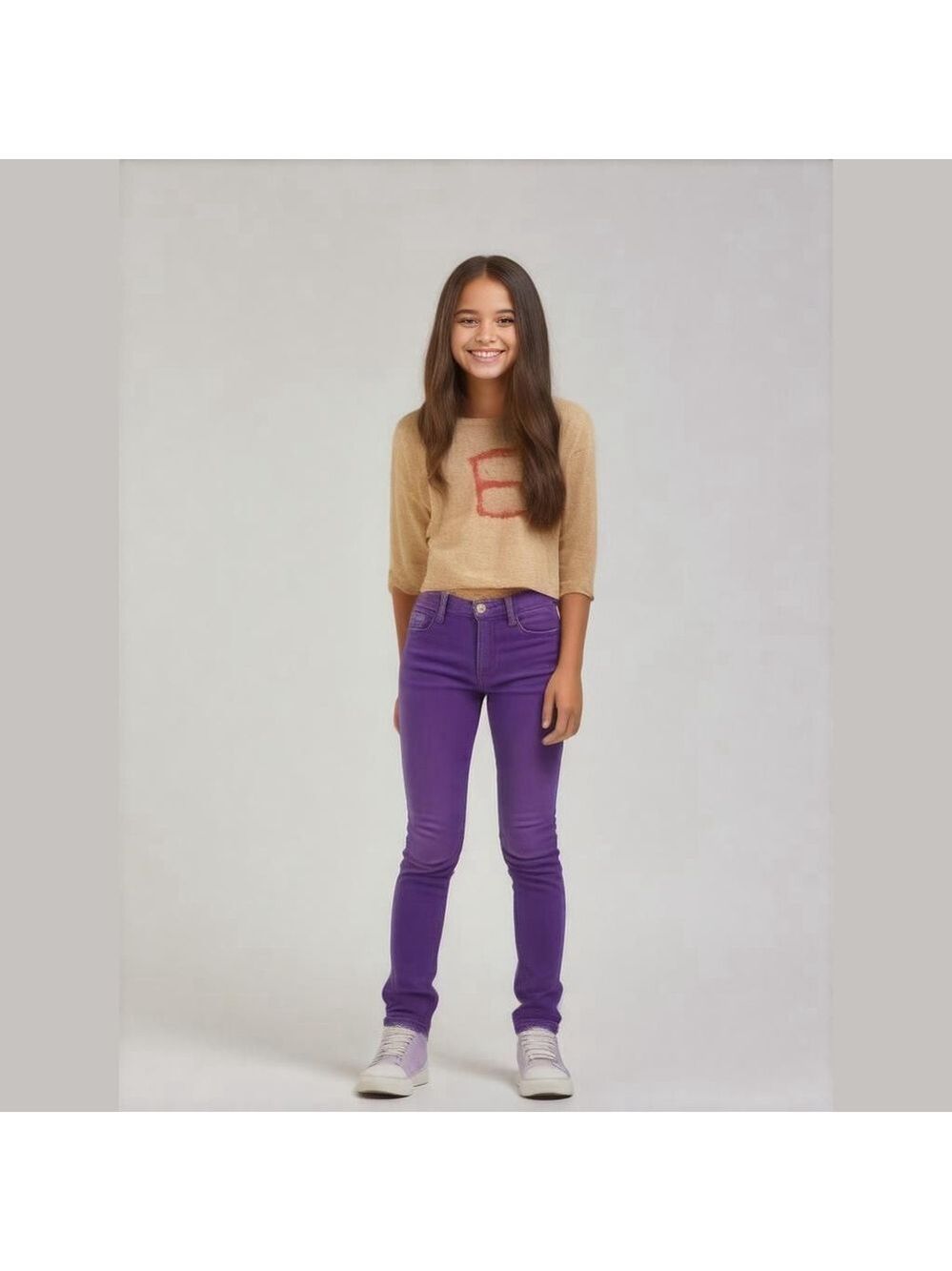Justice Purple Girls Jeans 10R Ankle Zipper